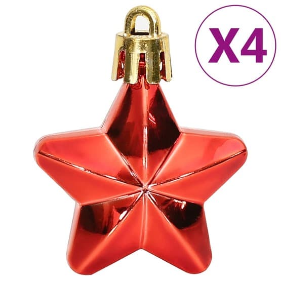 Julgranskulor 111 Delar Röd/Grön/Guld Polystyren
