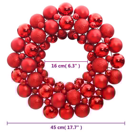 Julkrans Röd 45 Cm Polystyren