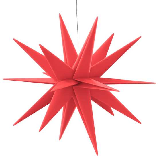 Stjärna Med Led-Belysning Vikbar Röd 57 Cm