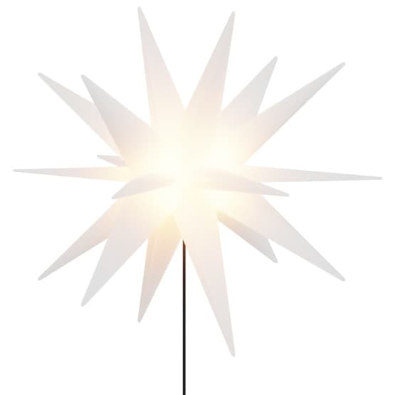 Stjärna Med Led Med Spett Vikbar Vit 57 Cm