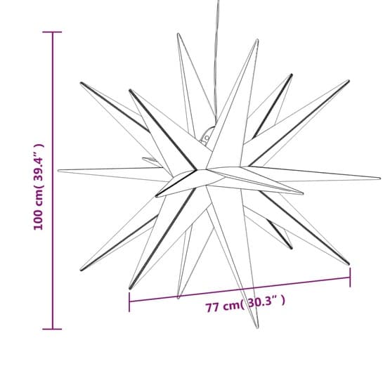 Stjärna Med Led-Belysning Vikbar Gul 100 Cm