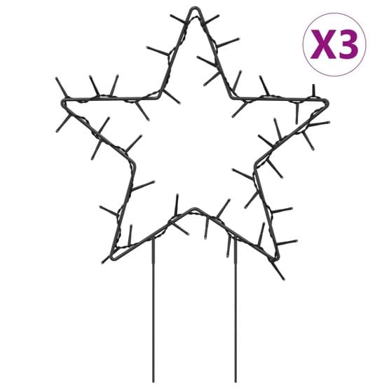 Julstjärna 3 St Med Spett 50 Leds 29 Cm