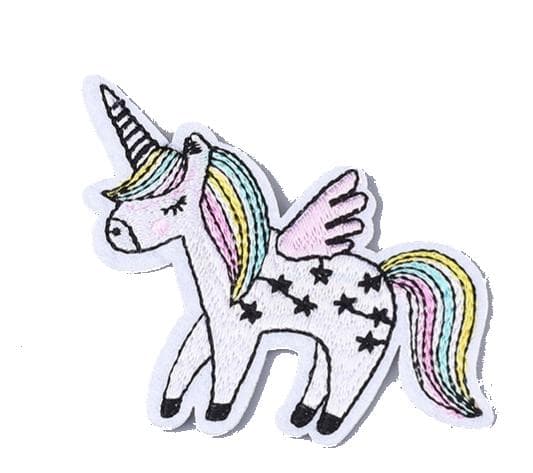 broderad tygmärken stryka på 2 unicorn