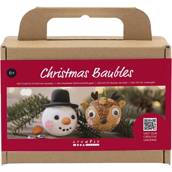 Mini DIY Kit - Julgranskulor Snögubbe och Ren