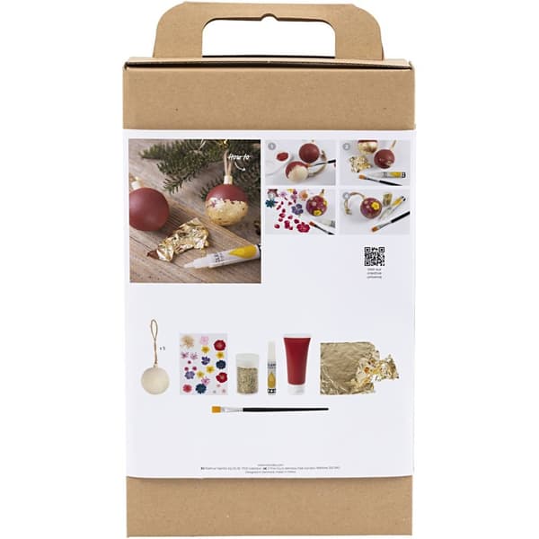DIY Kit - Julkulor Decoupage - 5 st Julkulor av Trä