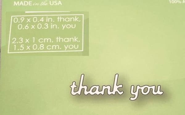 metall dies scrapbooking thank you