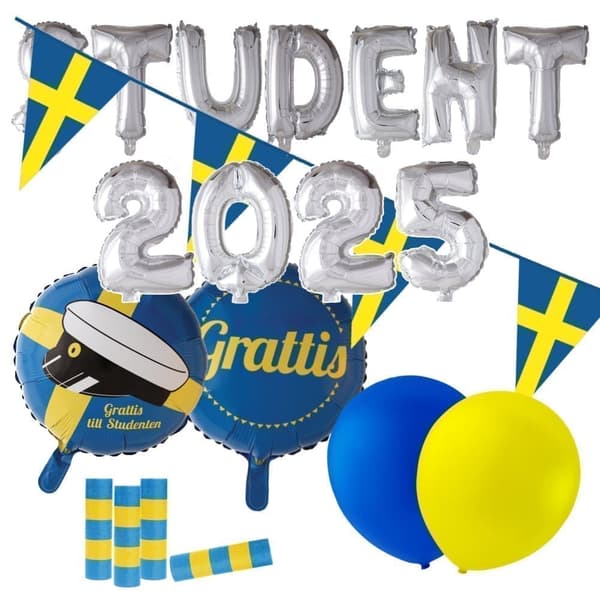 Student Dekorationer: Fulländat Studentfestpaket Ballonger, Girlanger & Vimplar för Oförglömligt Firande - Skapa den Perfekta Studentmottagningen! Student Dekorationer: Fulländat Studentfestpaket Ballonger, Girlanger & Vimplar för Oförglömligt Firande - Skapa den Perfekta Studentmottagningen!