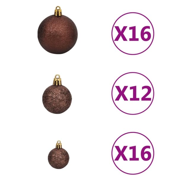 Julgranskulor 100 delar set 3/4/6 cm brun/brons/guld