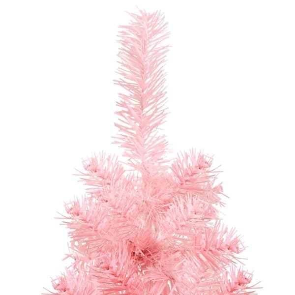 Kapea puolikas tekojoulukuusi jalustalla pinkki 120 cm