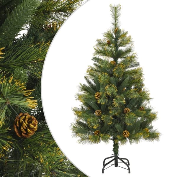 kunstigt juletræ med grankogler 150 cm hængslet
