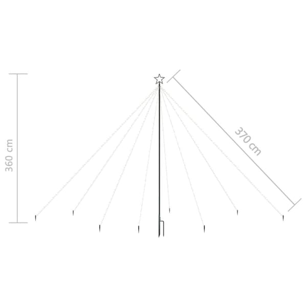 Joulukuusen valot sisä-/ulkokäyttöön 576 x LED sininen 3,6m