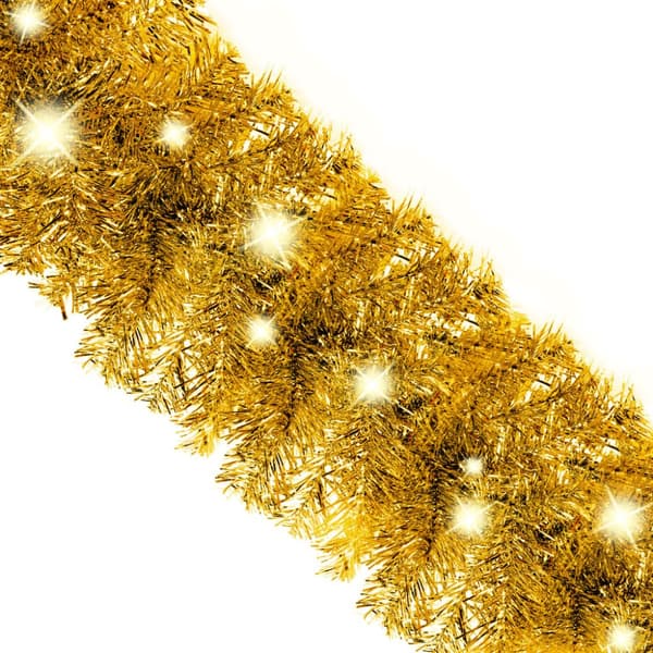 juleguirlande med LED-lys 20 m guldfarvet