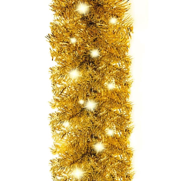 juleguirlande med LED-lys 20 m guldfarvet