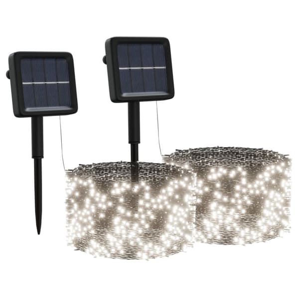 Soldriven ljusslinga 2 st 2x200 lysdioder kallvit inne/ute