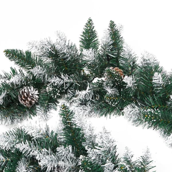 Julgirlang med LED-lampor grön 5,2 m PVC