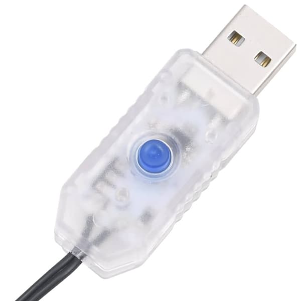 Ljusslinga med 400 LED cluster blå 7,4 m PVC