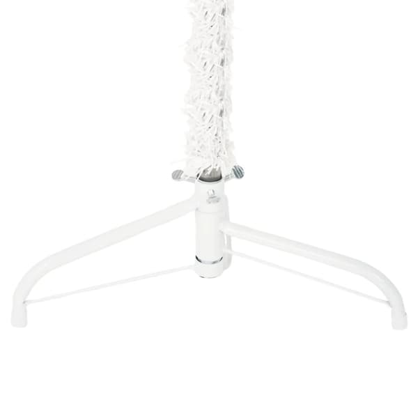 Smal halv plastgran med stativ vit 120 cm