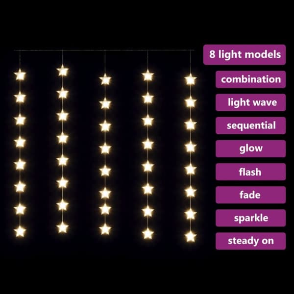 LED-valoverho tähtikeijuvalot 200 LEDiä lämmin valkoinen