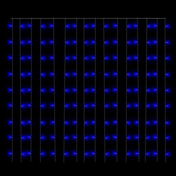 LED-valonauhaverho keijuvalot 3x3 m 300xLED sininen 8 toimintoa