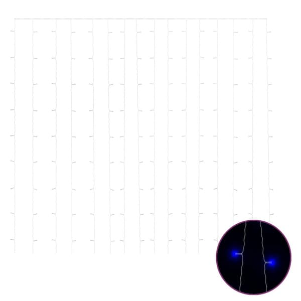 lysgardin 3x3 m 300 LED'er 8 funktioner blå