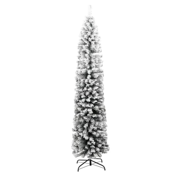 smalt kunstigt juletræ med sne 240 cm PVC grøn