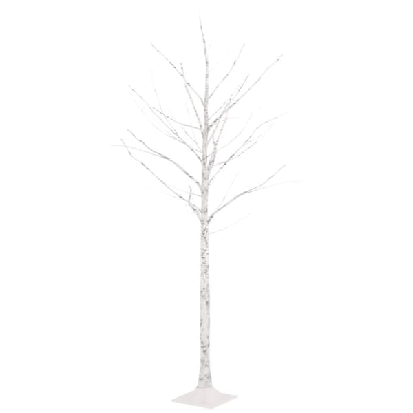 Valkoinen LED-koivu lämmin valkoinen 96 LED-valoa 180 cm