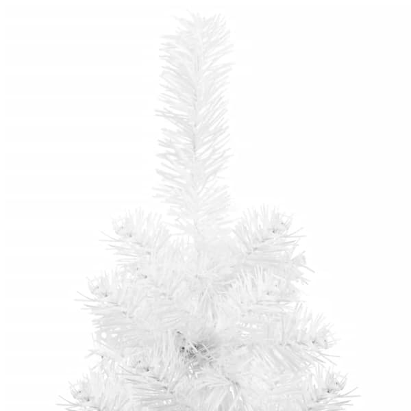 Kapea puolikas tekojoulukuusi jalustalla valkoinen 210 cm