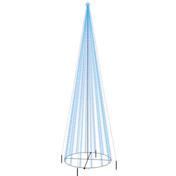 kegleformet juletræ 230x800 cm 1134 LED'er blåt lys