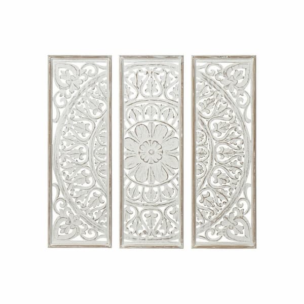 Vægdekoration DKD Home Decor Mandala Træ MDF (120.5 x 2 x 121.5 cm)