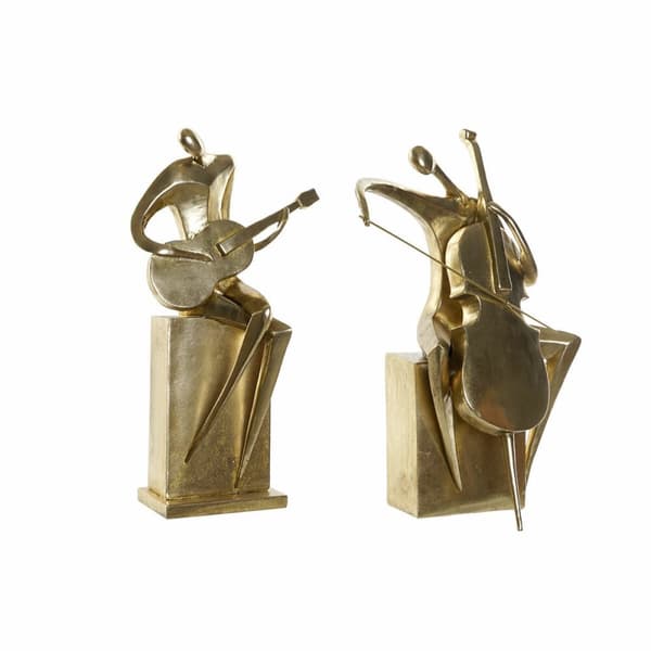 Dekorativ figur DKD Home Decor 31 x 18 x 45 cm Gylden Musiker (2 enheder)