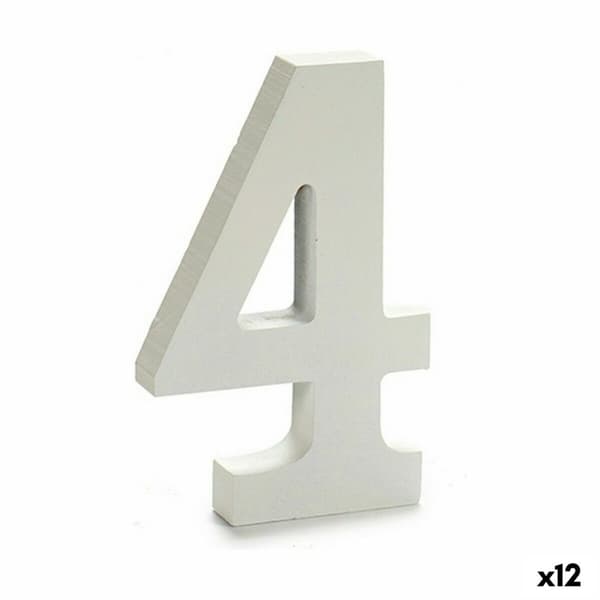 Siffror Pincello 4 Vit 1,8 x 21 x 17 cm (12 antal)