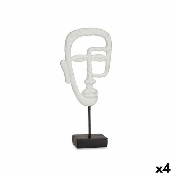 Prydnadsfigur Ansikte Vit 19,5 x 38 x 10,5 cm (4 antal)