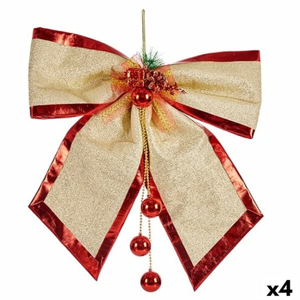 Lasso Julgranskula Röd Gyllene Plast 53 x 50 x 9 cm (4 antal)
