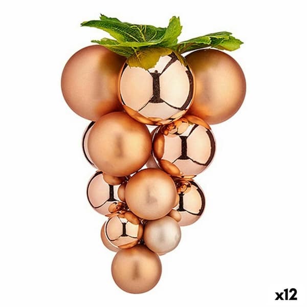 Julgranskula Vindruvor Medium Koppar Plast 19 x 28 x 19 cm (12 antal)