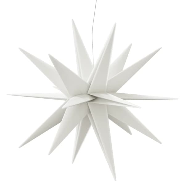 juledekoration med LED-lys foldbar 100 cm hvid