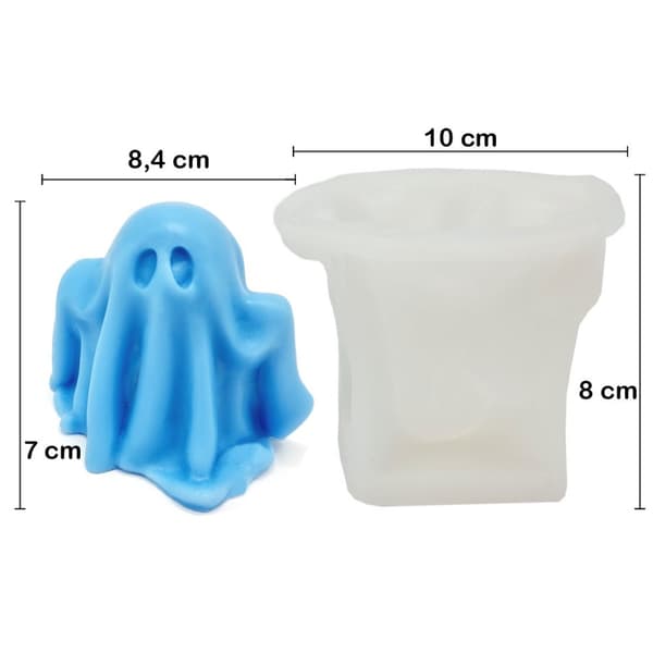 Silikonform Ljusformar - Spöke - H: 7 cm