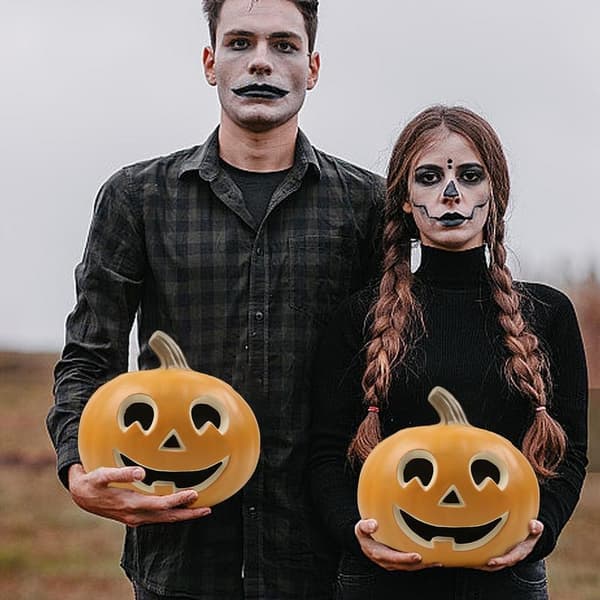 Halloween Pumpa Lykta, Batteridriven, Festlig Halloween Dekoration, A