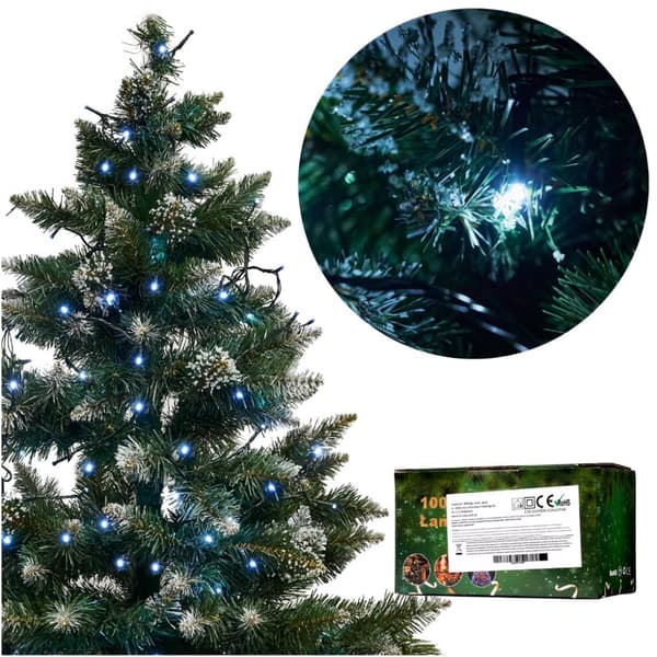 LED-valot merkkijono valo 10m 100LED kylmä valkoinen 8 valaistustilaa