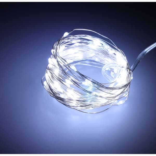 LED-lamppujen koristejohdot 10m 100LED kylmä valkoinen
