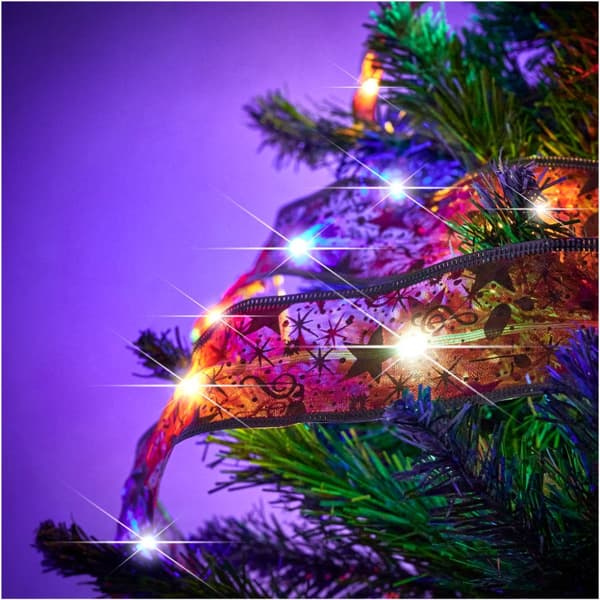 Koristeellinen nauha LED-nauha 10m 100LED joulukuusen valot joulukoristeita monivärinen paristokäyttöinen
