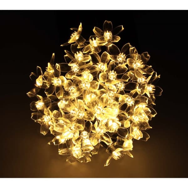 Solar blomsterhavelys 7m 50LED varm hvid