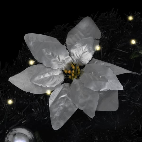 julekrans buefacon med LED-lys 90 cm PVC sort