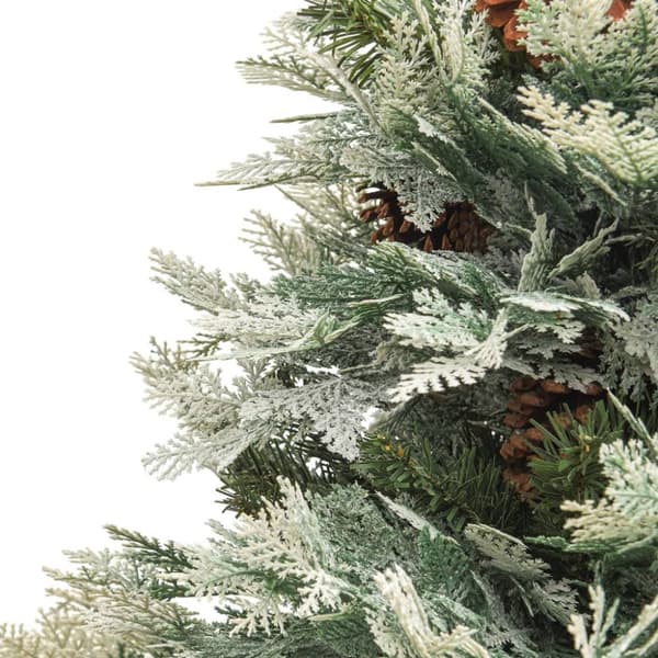juletræ med grankogler og lys PVC og PE 150 cm grøn