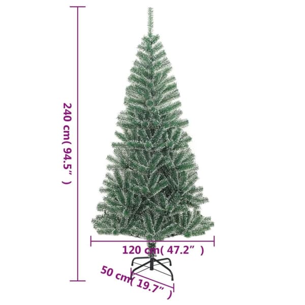 kunstigt juletræ med sne 240 cm grøn