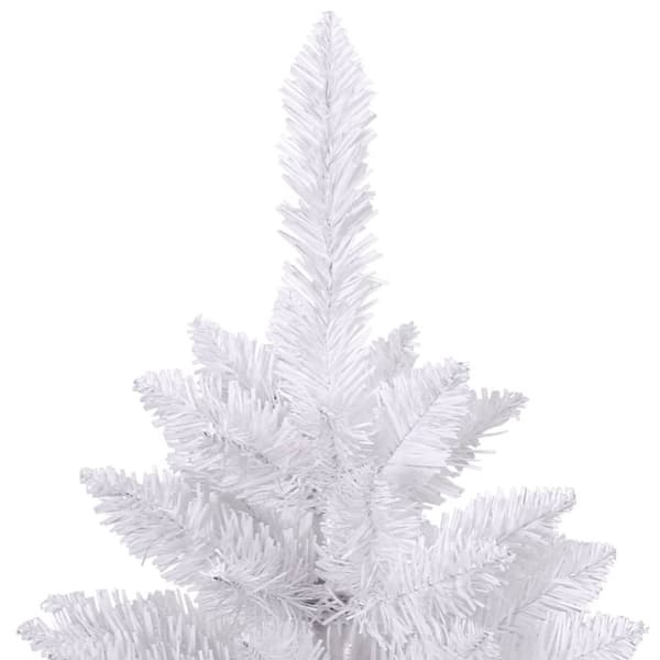 kunstigt juletræ med juletræsfod 240 cm hængslet hvid