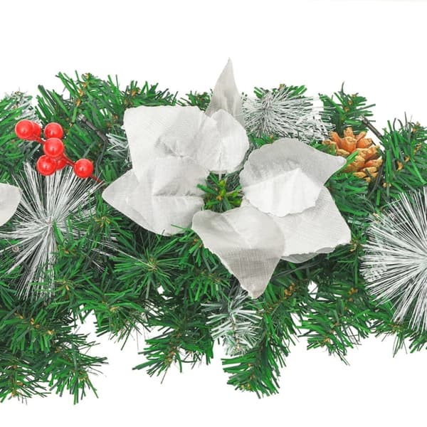 juleguirlande med LED-lys 2,7 m PVC grøn