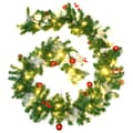 Miniatyrbillede 2 af 7: juleguirlande med LED-lys 2,7 m PVC grøn