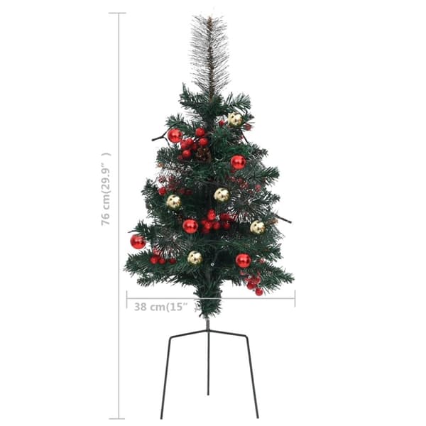 Tekojoulukuusi kulkureitille esivalaistu 2 kpl 76 cm PVC
