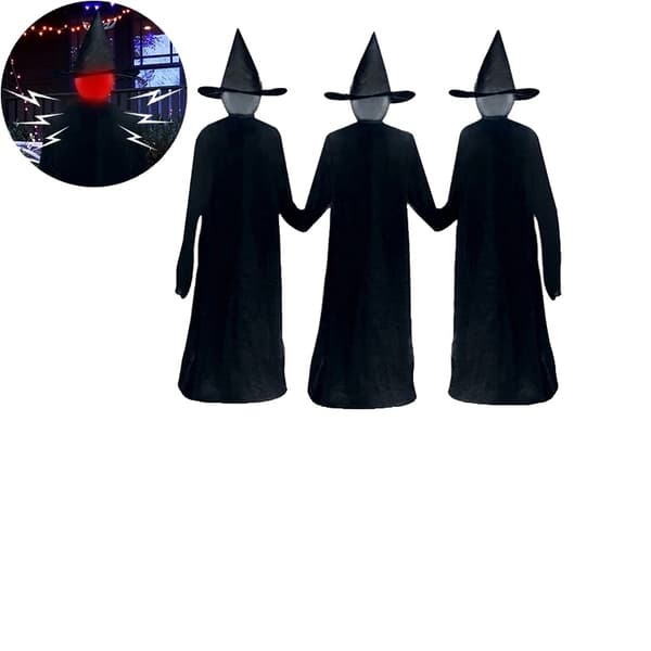 Häxa Halloween Dekoration, Färgskiftande Ljus, Ljudaktiverad Funktion,B-Ingen Röst-3St