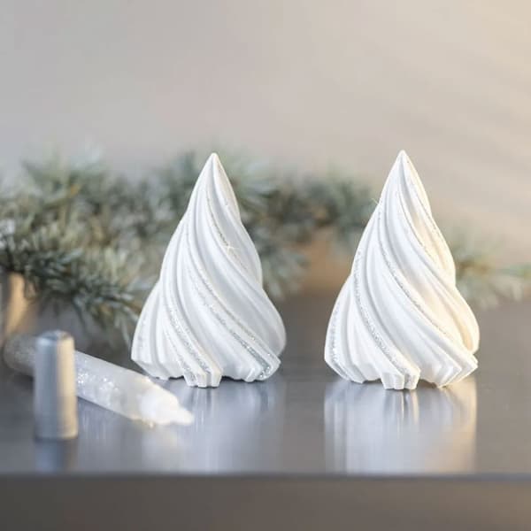 Silikonform Gjutform - Julgranar Swirl - 2 st